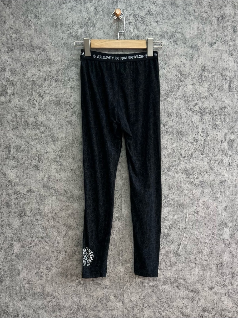 🚩steal Chrome Hearts Black Leggings with White Logo Trim
